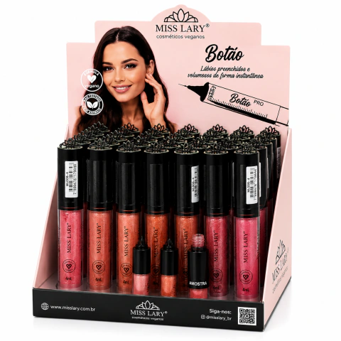 BOX LIP GLOSS BOCÃO 4 AO 6 MISS LARY - 30 UNIDADES