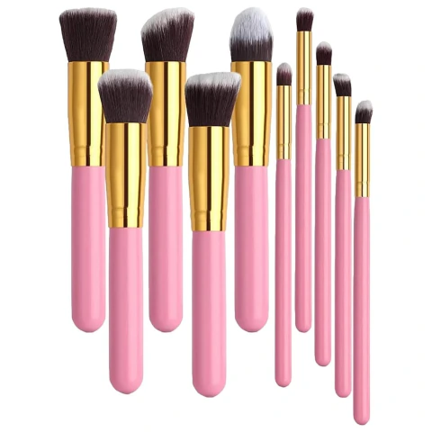 KIT PINCEIS KABUKI PARA MAQUIAGEM COM 10 PEÇAS 321701 - CORES SORTIDAS