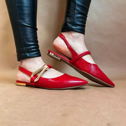 Slingback vermelho sem salto - comprar online