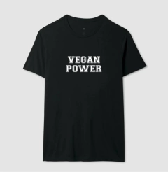 Camiseta Masculina Vegan Power - Frase Branca - comprar online