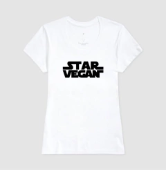 Camiseta Feminina Star Vegan - Fundo Claro - comprar online