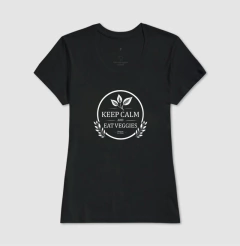 Camiseta Feminina "Keep Calm and Eat Veggies" - comprar online