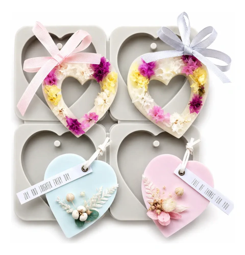 Molde Silicona Corazones X4 Waxsachet Para Velas Aromaticas