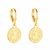 Brinco Dourado de Argolinha Com Medalha Religiosa