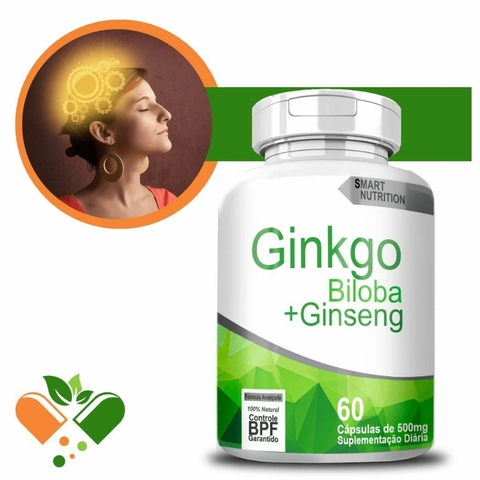Ginkgo Biloba + Ginseng - 500mg - 60 Cápsulas