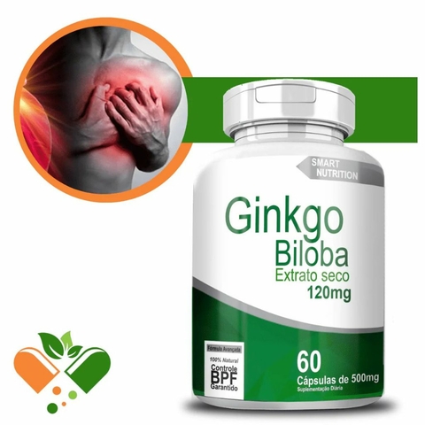 Ginkgo Biloba Ext. Seco DISPONÍVEL 80mg e 120mg - 60 Cápsulas