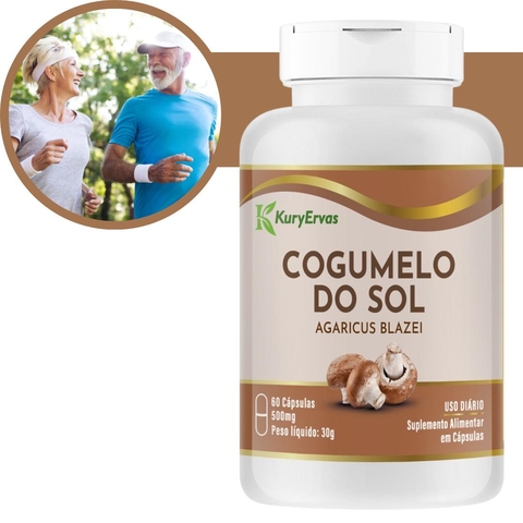Cogumelo do Sol - Agaricus Blazei 500mg - 60 Cápsulas 500mg Energia e Imunidade Natural
