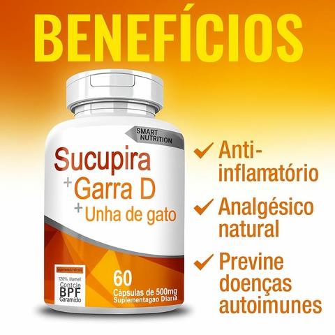 Sucupira + Garra D + Unha de Gato – 60 Cápsulas de 500mg - 4E - comprar online