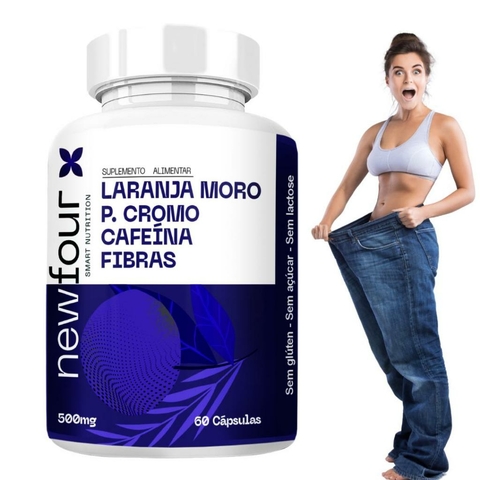 Laranja Moro + P. de Cromo + Cafeína + Fibras 500mg - 60 Cápsulas