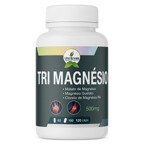 TRI MAGNÉSIO 500mg - 60 Cápsulas Uni Ervas