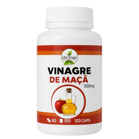 VINAGRE DE MAÇA 500mg - 60 Cápsulas Uni Ervas