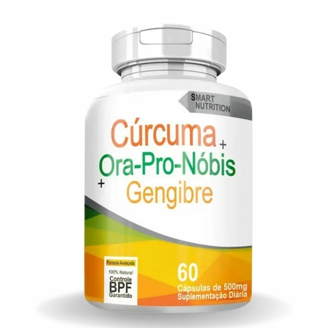 Cúrcuma + Ora-pro-nóbis + Gengibre 500mg 60 Cápsulas - LANÇAMENTO