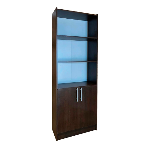 Biblioteca Con 2 Puertas 5 estantes 60x1.80 cm Color Wengue Cod.6002