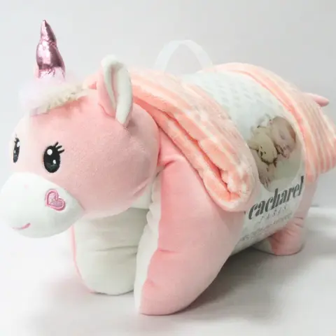 Frazada Para Bebé con Almohada de Animalitos | Cobija Súper Suave y Calientita Para Cuna y Viaje