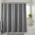 Cortina de Baño lisa Bordada Premium | Diseño Floral + 12 Ganchos Decorativos Color Gris