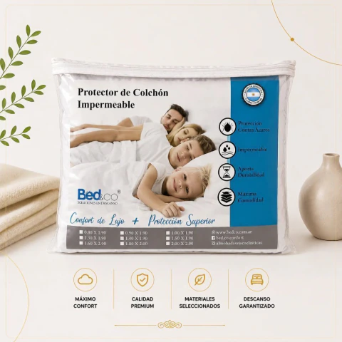 Protector de Colchón Bed&Co Waterproof | Impermeable + Ajuste Adaptable