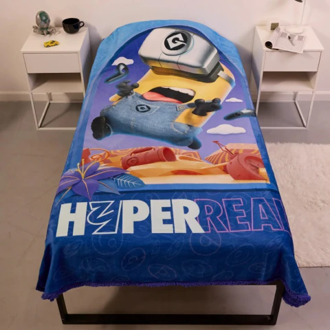 Frazada Corderito Infantil Minions 1 1/2 Plaza – Máximo Abrigo y Suavidad para Invierno