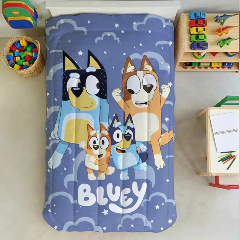Acolchado Piñata infantil 1 1/2 plaza reversible Bluey | Abrigado, suave y con licencia oficial