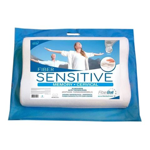 Almohada Cervical Viscoelástica Memory Foam Sensitive Fiberball 57x40