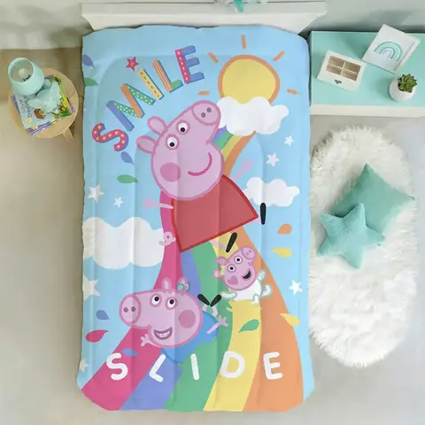 Acolchado Peppa Pig Piñata 1 Plaza Y Media Reversible Súper Abrigado Oficial