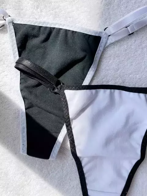 Pack x 2 Less Regulables Blanco/Negro Algodón (elastico combinado) - comprar online