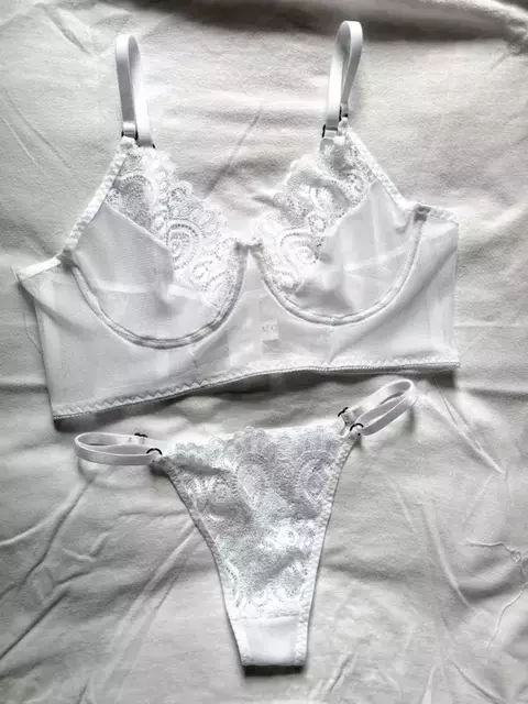Conjunto Bustier Carm Blanco (microtul/encaje, con aro) - comprar online