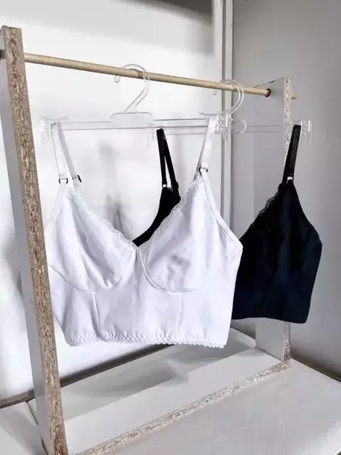 Pack x 2 Bustiers Comfy Algodón Blanco/Negro (sin aro) - comprar online