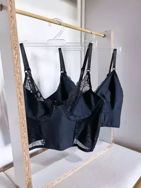 Pack x 2 Bustiers Encaje/Algodón Negro - comprar online