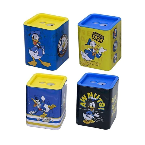 Apontador C/Depósito Metálico Quadrado Pato Donald Molin