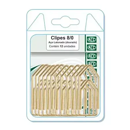 Clipes 8/0 Acc Dourado C/12 Unidades