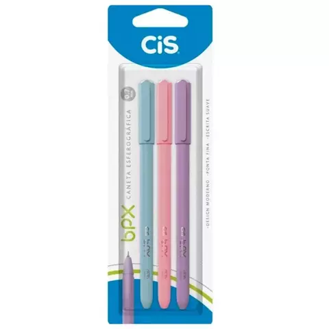 Caneta Esferográfica Cis Bpx 0.7 C/3 Cores