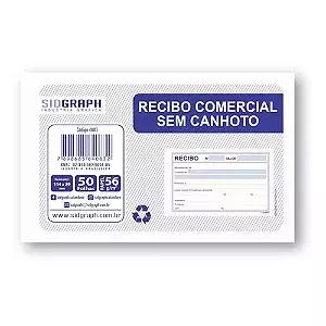 Bloco Recibo Comercial S/Canhoto Peq Sidgraph C/50 Fls - comprar online