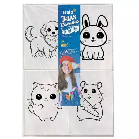 Kit Telas P/Pintura Riscado Animais Stalo
