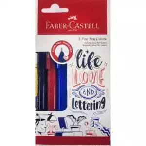 Caneta Faber Fine Pen Colors 0.4mm Estojo C/3 Cores - comprar online