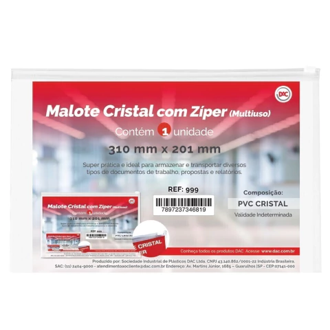 Pasta Malote Dac Cristal C/Zíper - comprar online