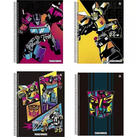 Caderno Universitário CD 1X1 Transformers 80Fls São Domingos