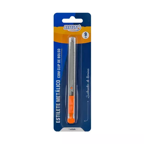 Estilete Metálico c/clip Estreito 9mm Brw - comprar online