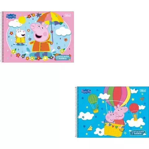 Caderno Cartografia Capa Dura Tilibra Peppa Pig C/80 Fls - comprar online