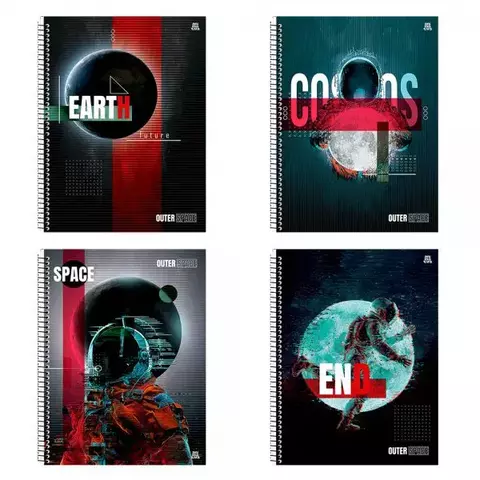 Caderno Universitário CD 15X1 Outer Space 240Fls São Domingos
