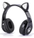 Auricular Bluetooth Inalambrico Con Huella De Gato Con Luces Rgb Para Niño Niña Over Ear