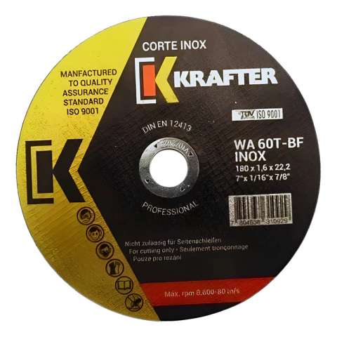 Set 5 Discos De Corte Inox 7 Fino 1.6mm Krafter