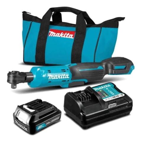 Chicharra Inalámbrica 1/4-3/8' C/batería Makita Wr100dwa Color Turquesa