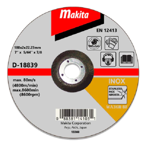 Disco Corte Acero Inoxidable 7'' Makita D-18839