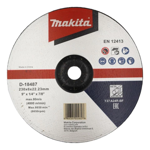 Disco Desbaste Metal 9''x6mm A24r - Makita Color Gris