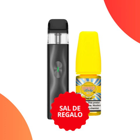 Vaporesso XROS 4 Mini con líquido Dinner Lady de regalo, ideal para vapear con estilo y sabor desde el primer uso.