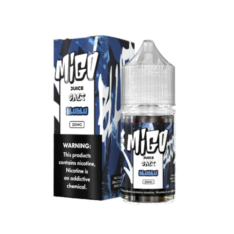 Botella de Migo Juice Salt Blublu 30ml – sabor arándano con frescor mentolado