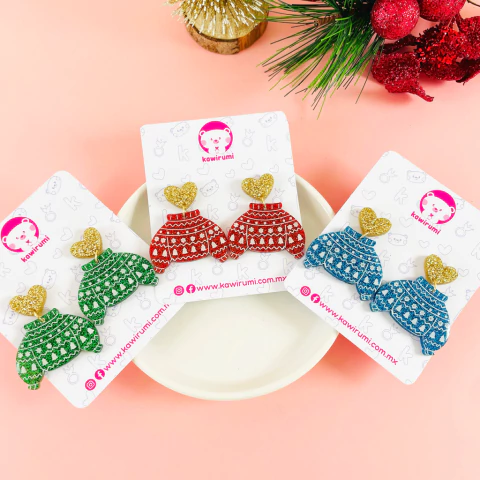 Aretes sueter de navidad - comprar en línea