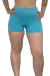 Mini short celeste de mujer ajustado, estilo deportivo con cintura alta