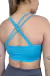 Top tiras celeste para mujer, vista trasera con tiras cruzadas