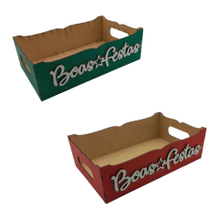 Bandeja Natalina MDF Decorativa Boas Festas 27x16,5x8cm